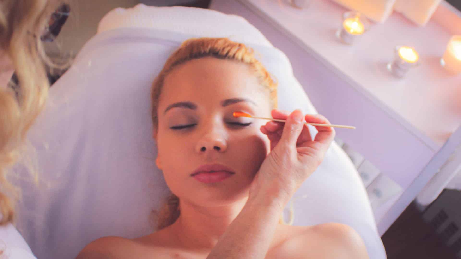 Woman gets a facial waxing and eyebrow shaping at Sonia's Waxing Plus